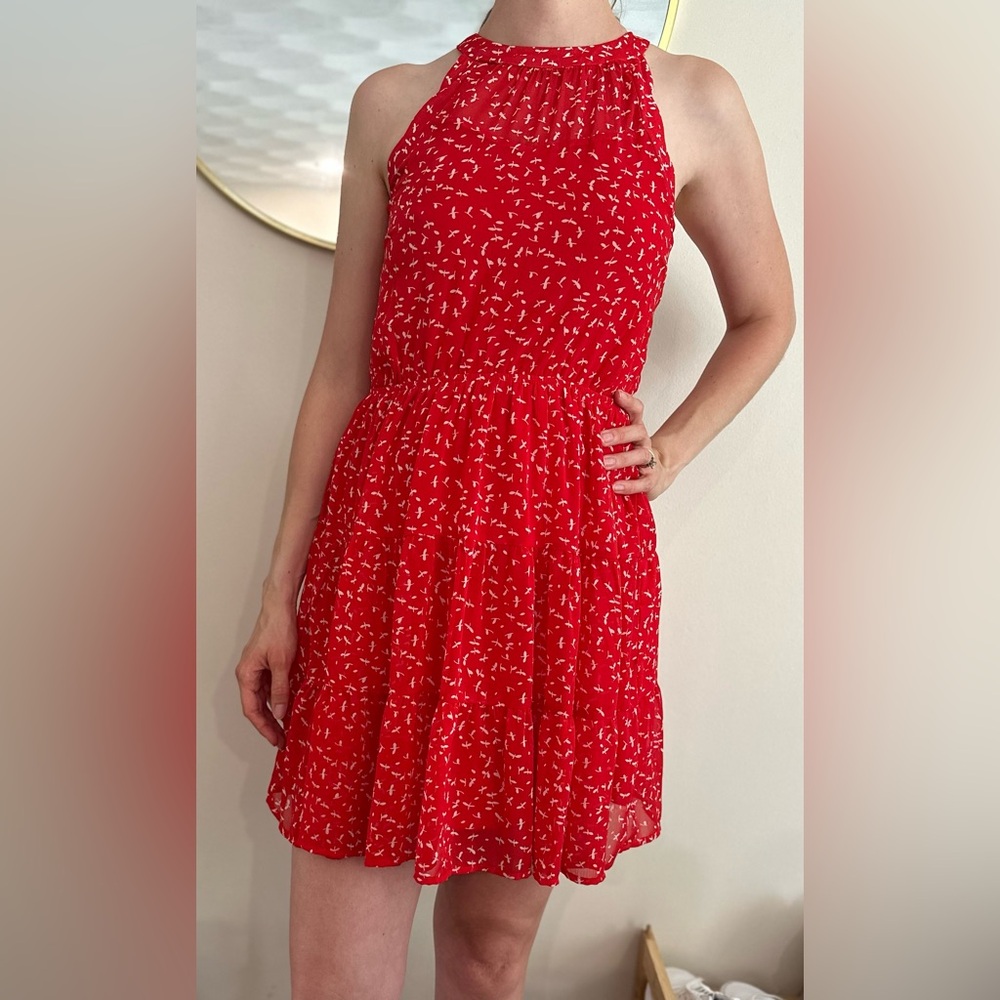 NWOT Red chiffon party dress
